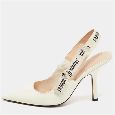 dior white slingback heels|dior j'adior slingback pumps.